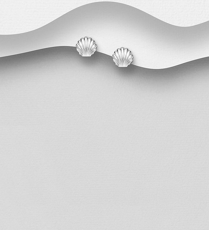 925 Sterling Silver Shell Push-Back Earrings
