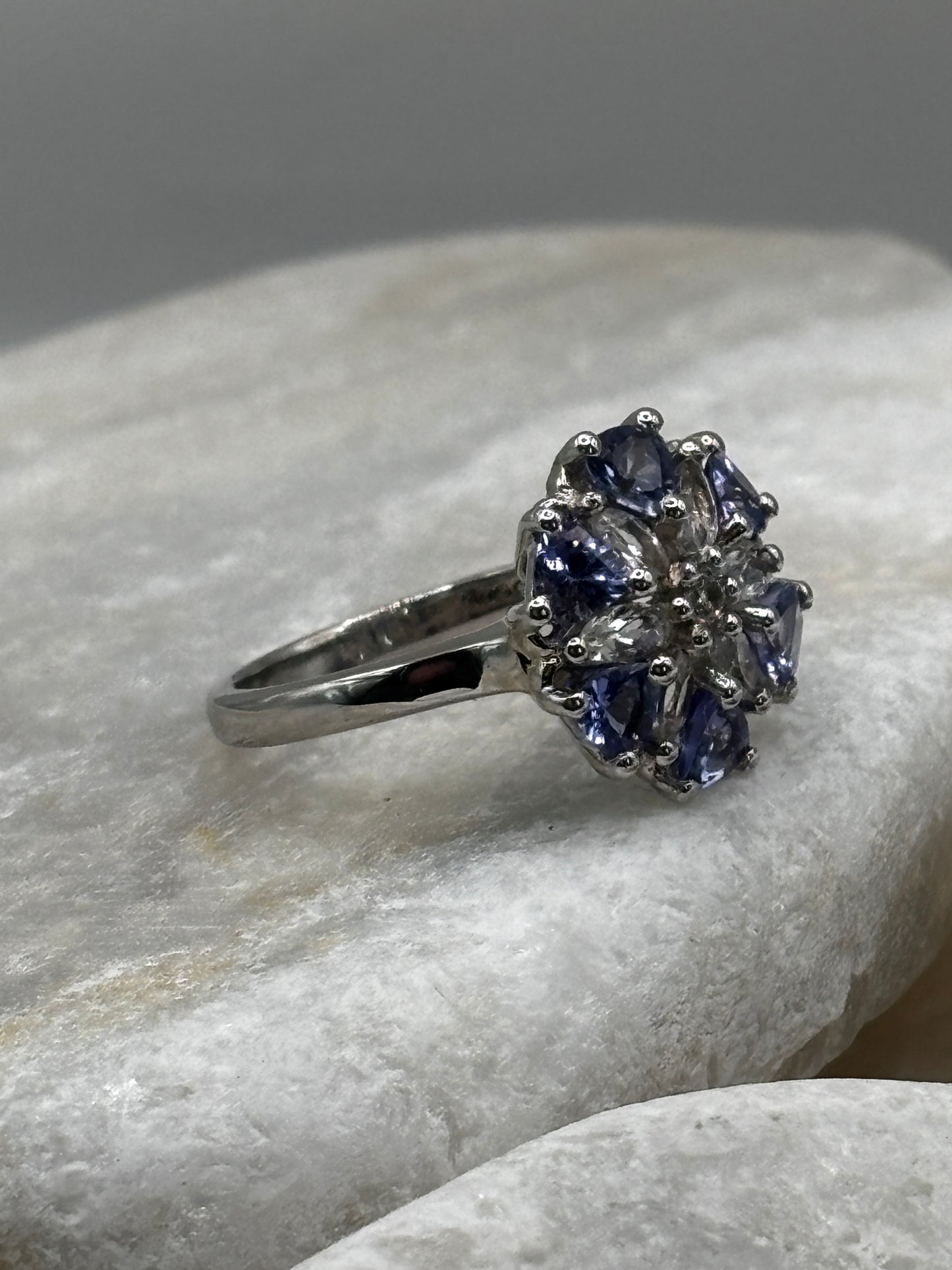 925 Sterling Silver Tanzanite Ring Size O