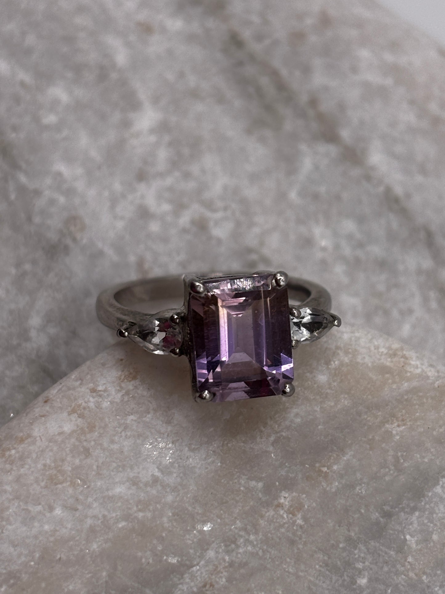 925 Sterling Silver Ametrine Doublet Ring - Size O