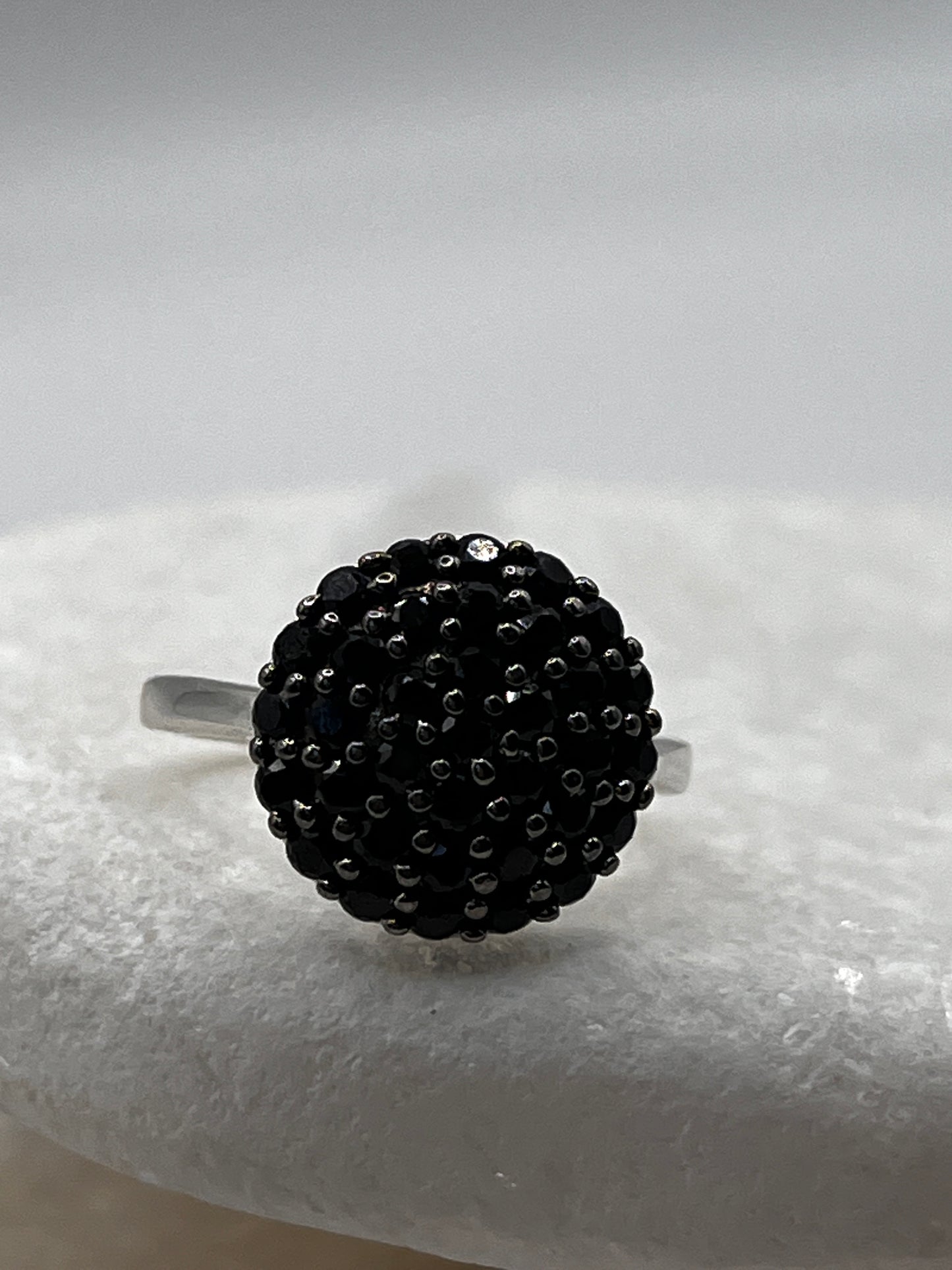 925 Sterling Silver Sapphire Cluster Ring Size L