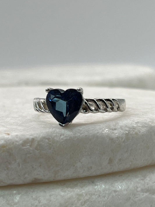 925 Sterling Silver CZ Heart Ring - Size S