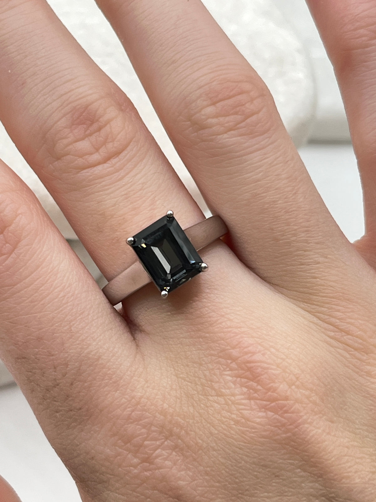 925 Sterilng Silver Marambaia Black Topaz Ring - Size M