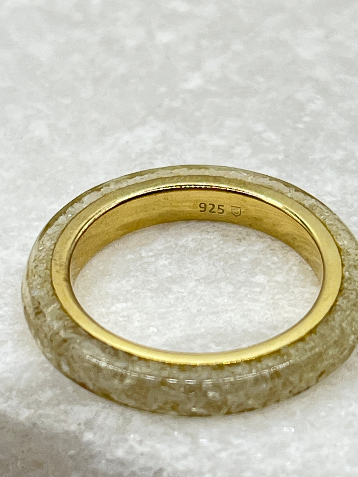 925 Sterling Silver Rainbow Moonstone Midas Band Ring - Size M