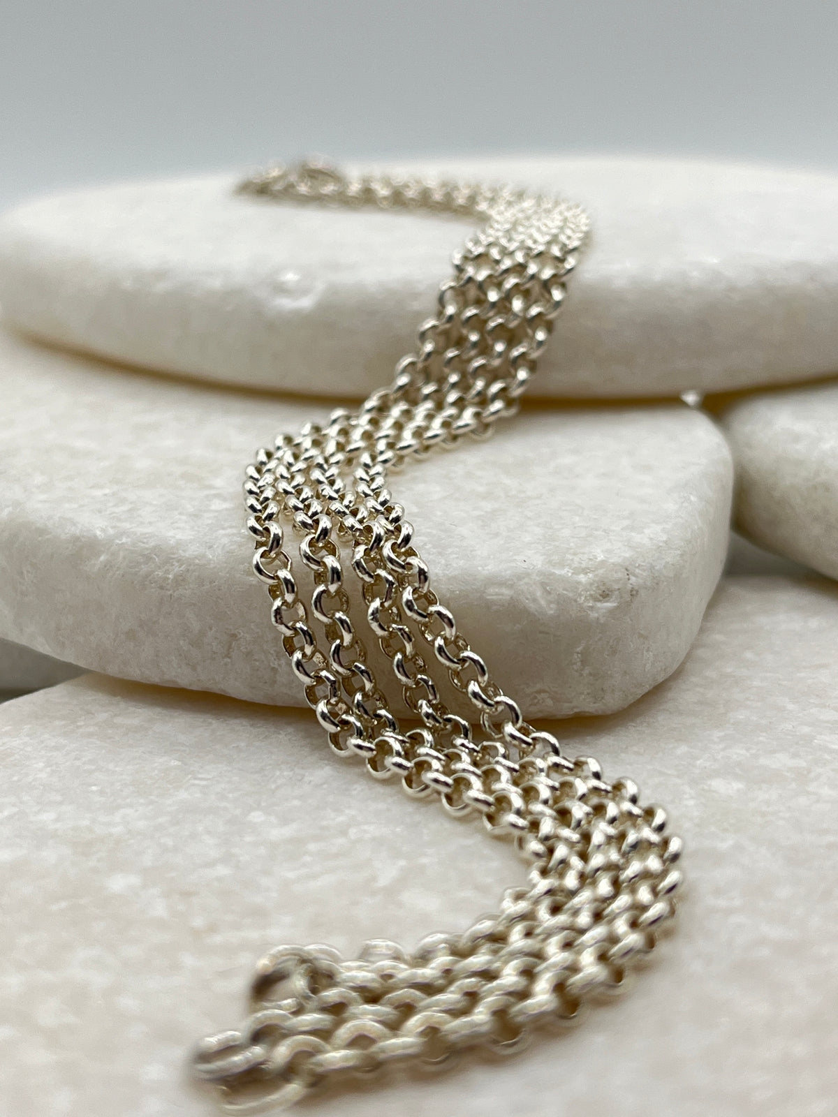 925 Sterling Silver Simple Chain Bracelet – 3mm, Handmade in the UK