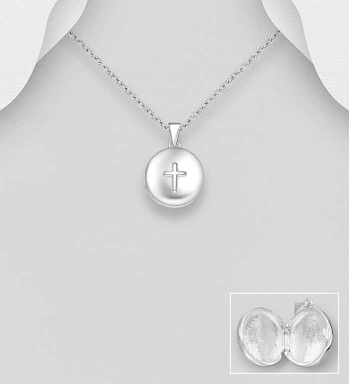 925 Sterling Silver Cross Locket Pendant