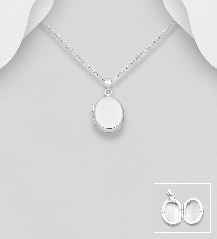 925 Sterling Silver Engravable Locket Pendant