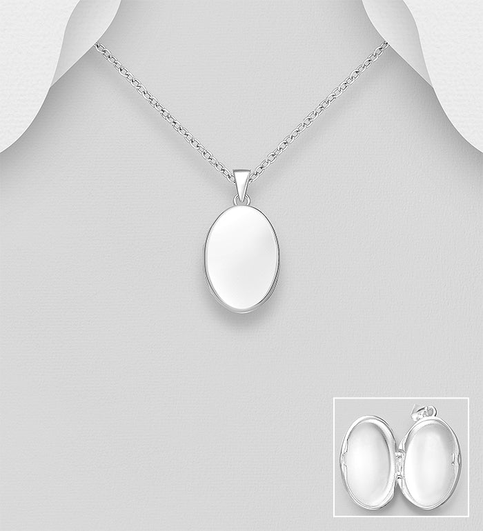 925 Sterling Silver Engravable Locket Pendant