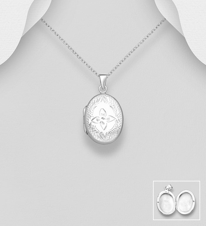 925 Sterling Silver Flower Locket Pendant