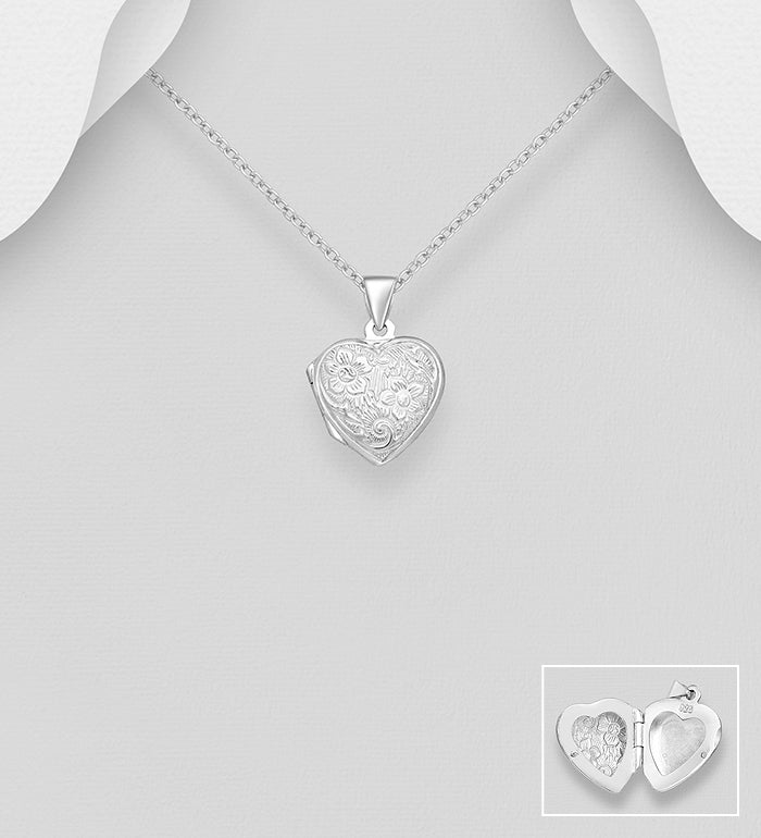 925 Sterling Silver Heart Locket Pendant