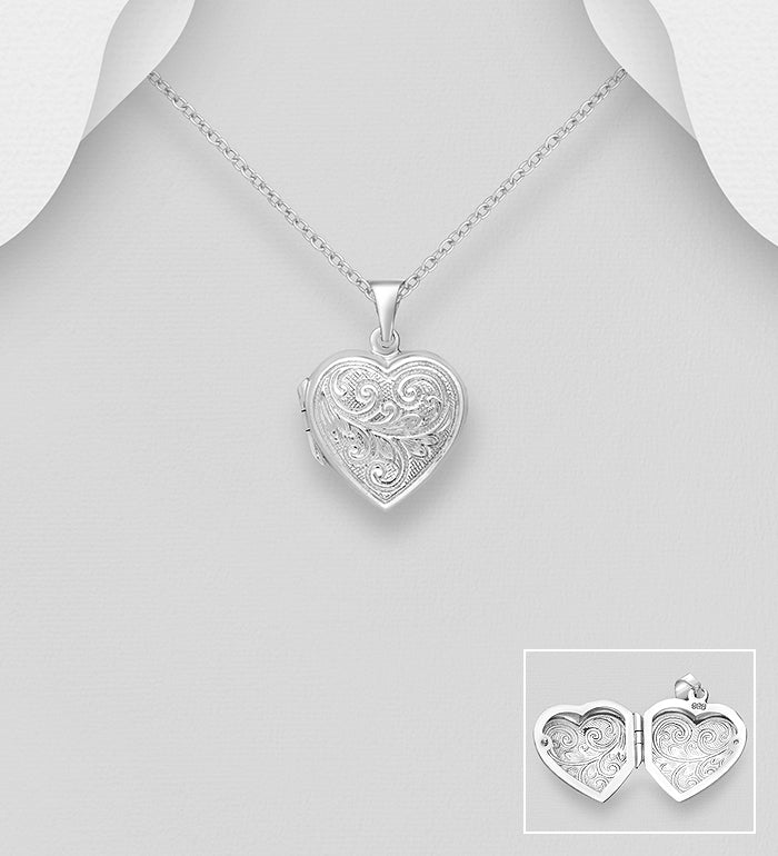 925 Sterling Silver Heart Locket Pendant