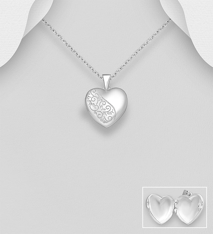925 Sterling Silver Heart Locket Pendant