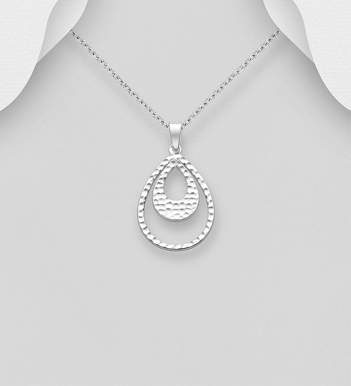 925 Sterling Silver Hammered Pendant