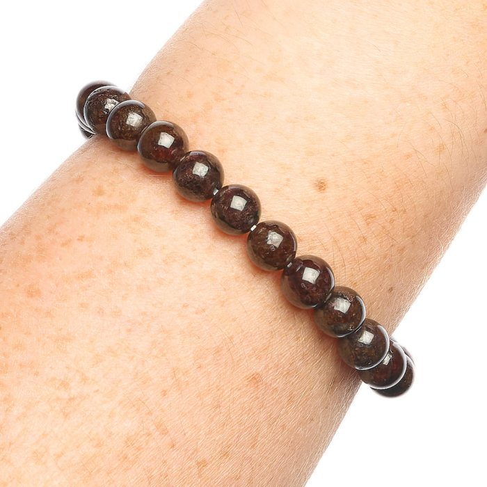 Handmade Garnet Beaded Bracelet - 6mm