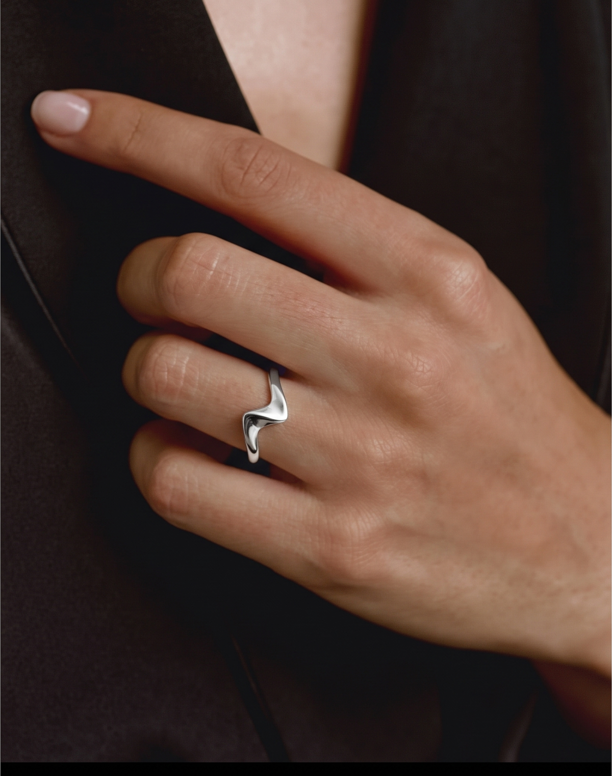 Handcrafted 925 Sterling Silver Wave Ring
