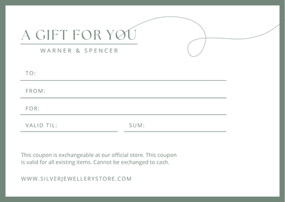 Silver Jewellery Store Gift Card