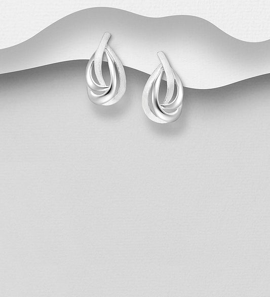 925 Sterling Silver Matte Push-Back Earrings