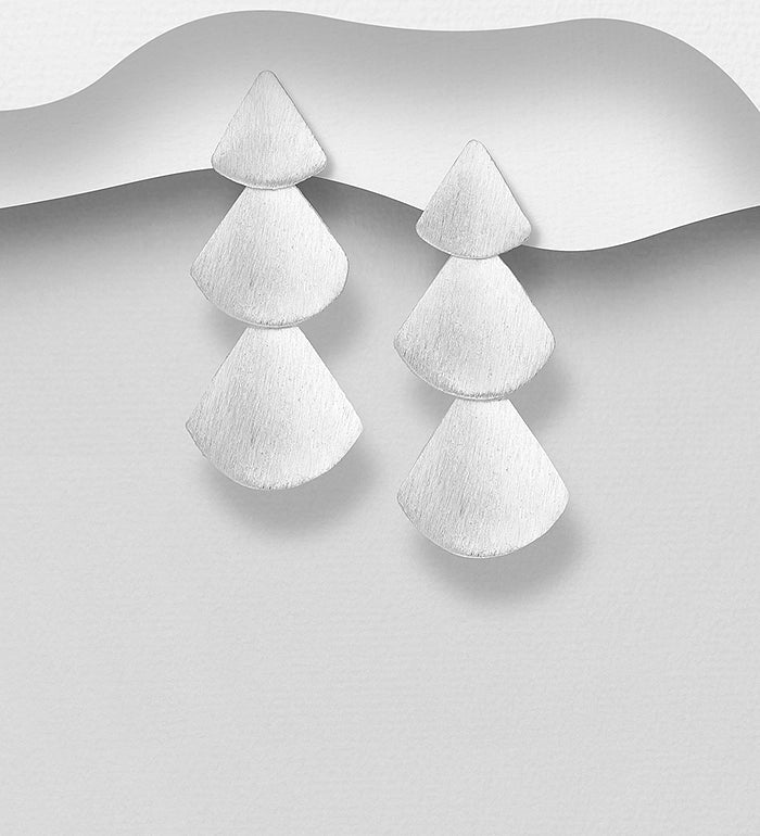 925 Sterling Silver Matte Push-Back Earrings