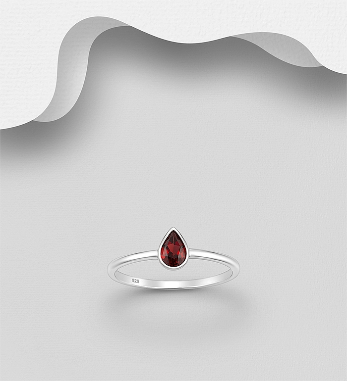 925 Sterling Silver Ring, Decorated with Various Gemstones