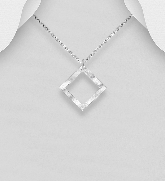 925 Sterling Silver Matte Pendant