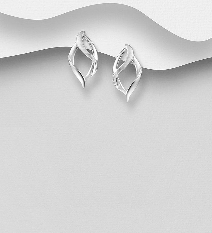 925 Sterling Silver Matte Push-Back Earrings