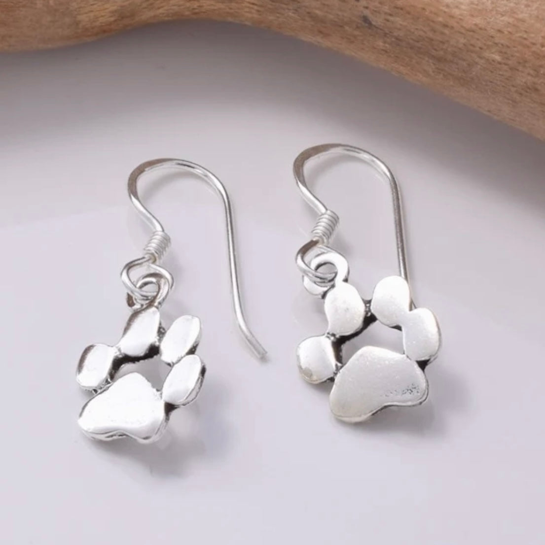 925 Sterling silver paw drop earrings