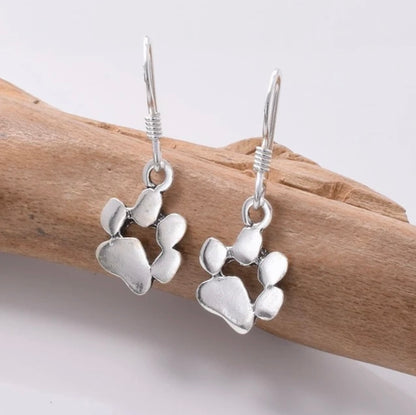 925 Sterling silver paw drop earrings
