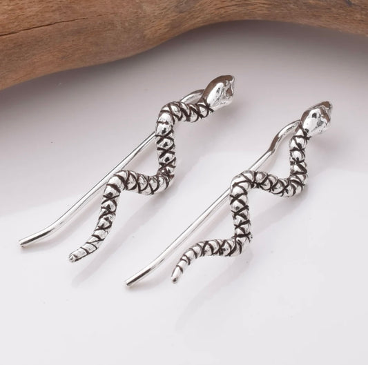925 silver snake threader earrings