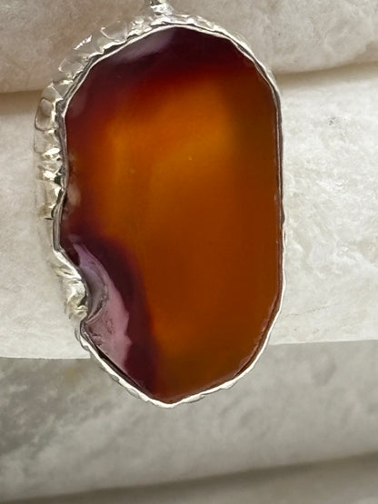 925 Sterling Silver Orange Agate Drop Earrings
