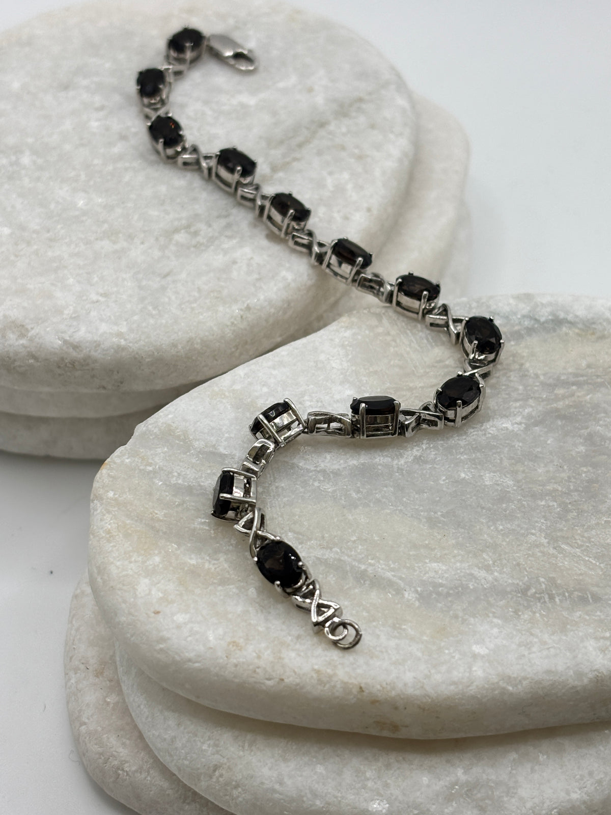 925 Sterling Silver Smoky Quartz Bracelet