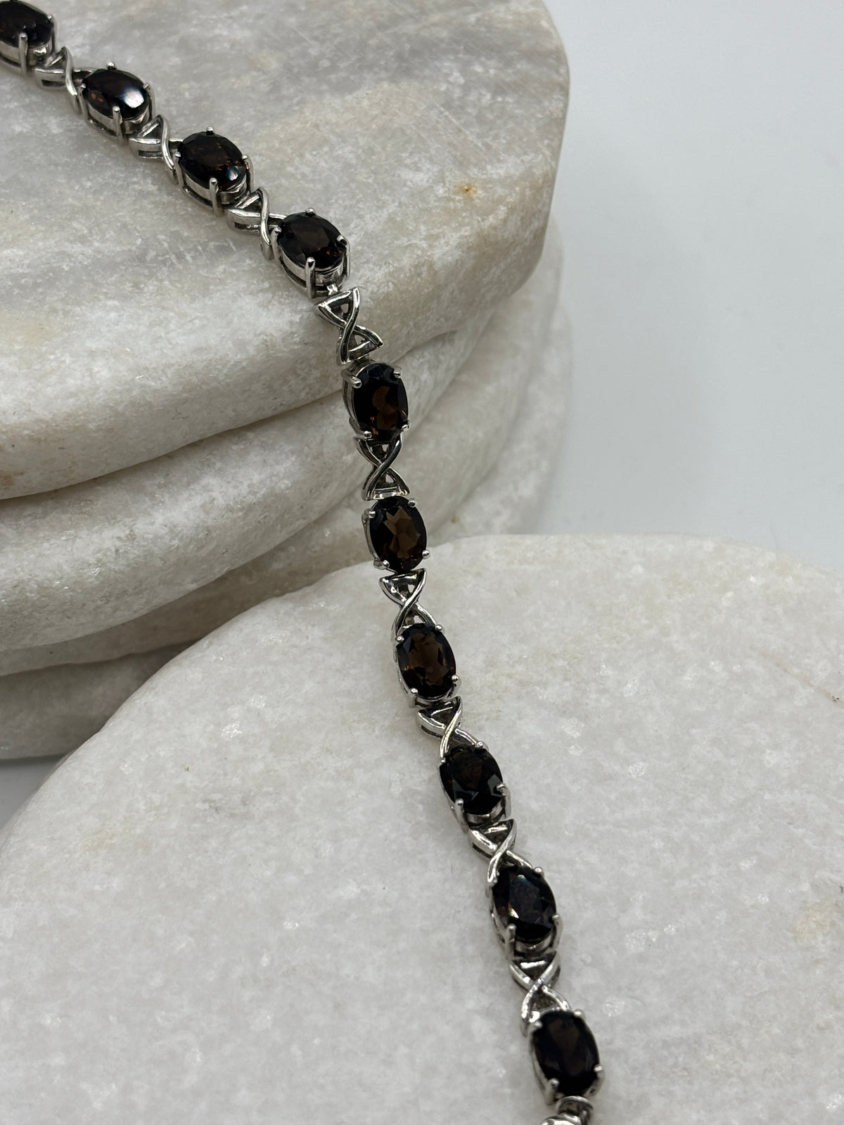 925 Sterling Silver Smoky Quartz Bracelet