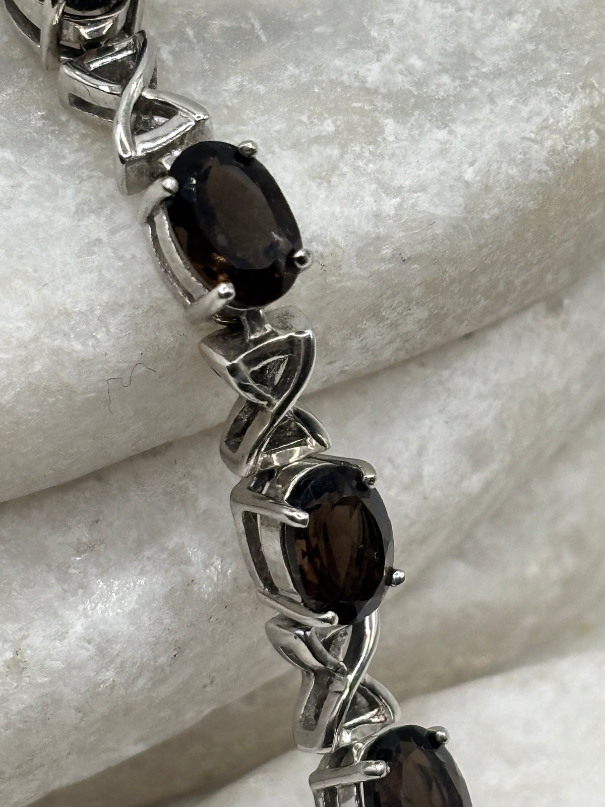 925 Sterling Silver Smoky Quartz Bracelet