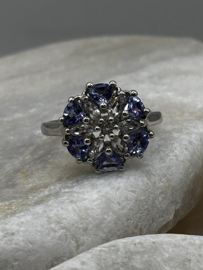 925 Sterling Silver Tanzanite Ring Size O