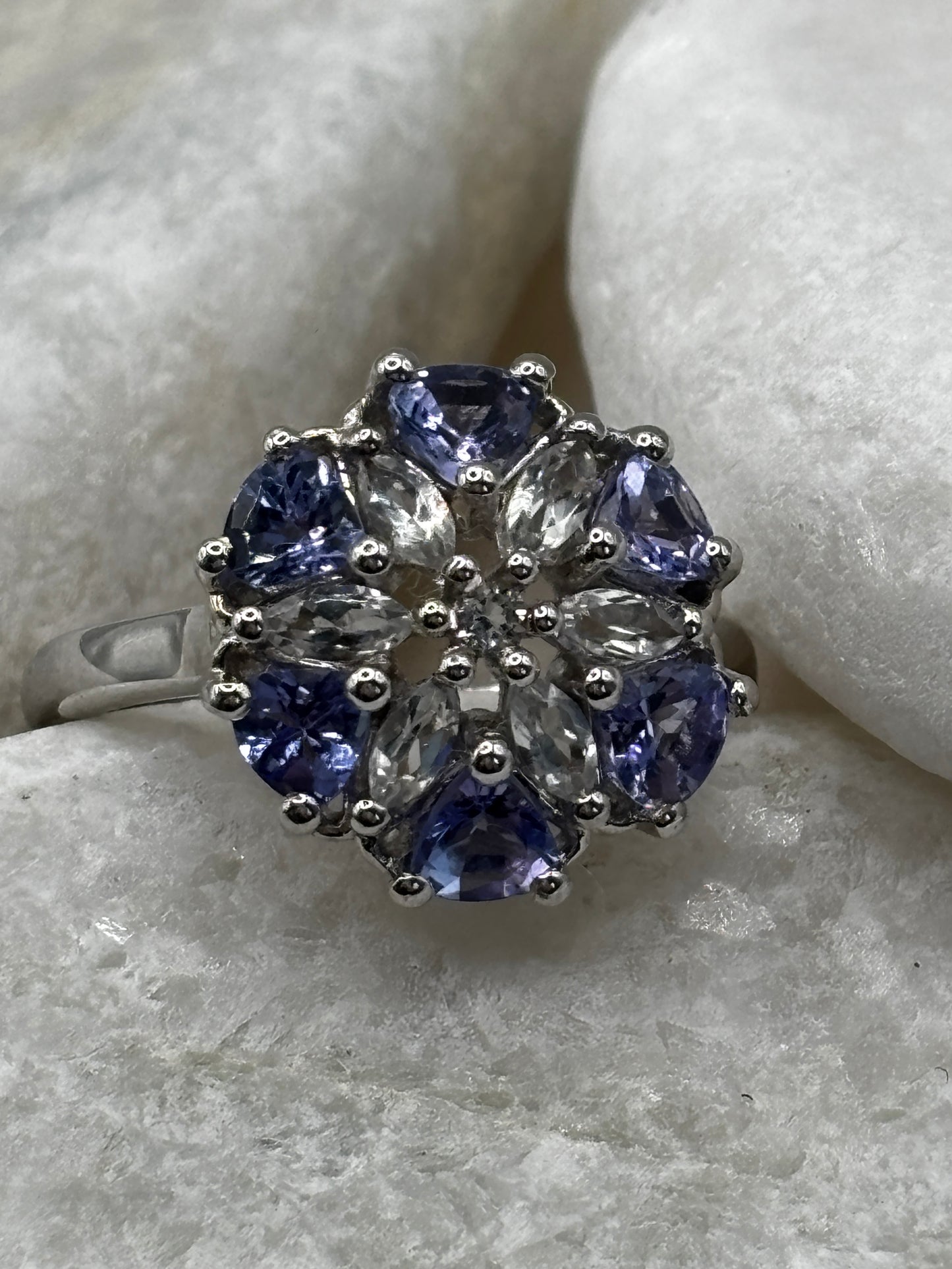 925 Sterling Silver Tanzanite Ring Size O