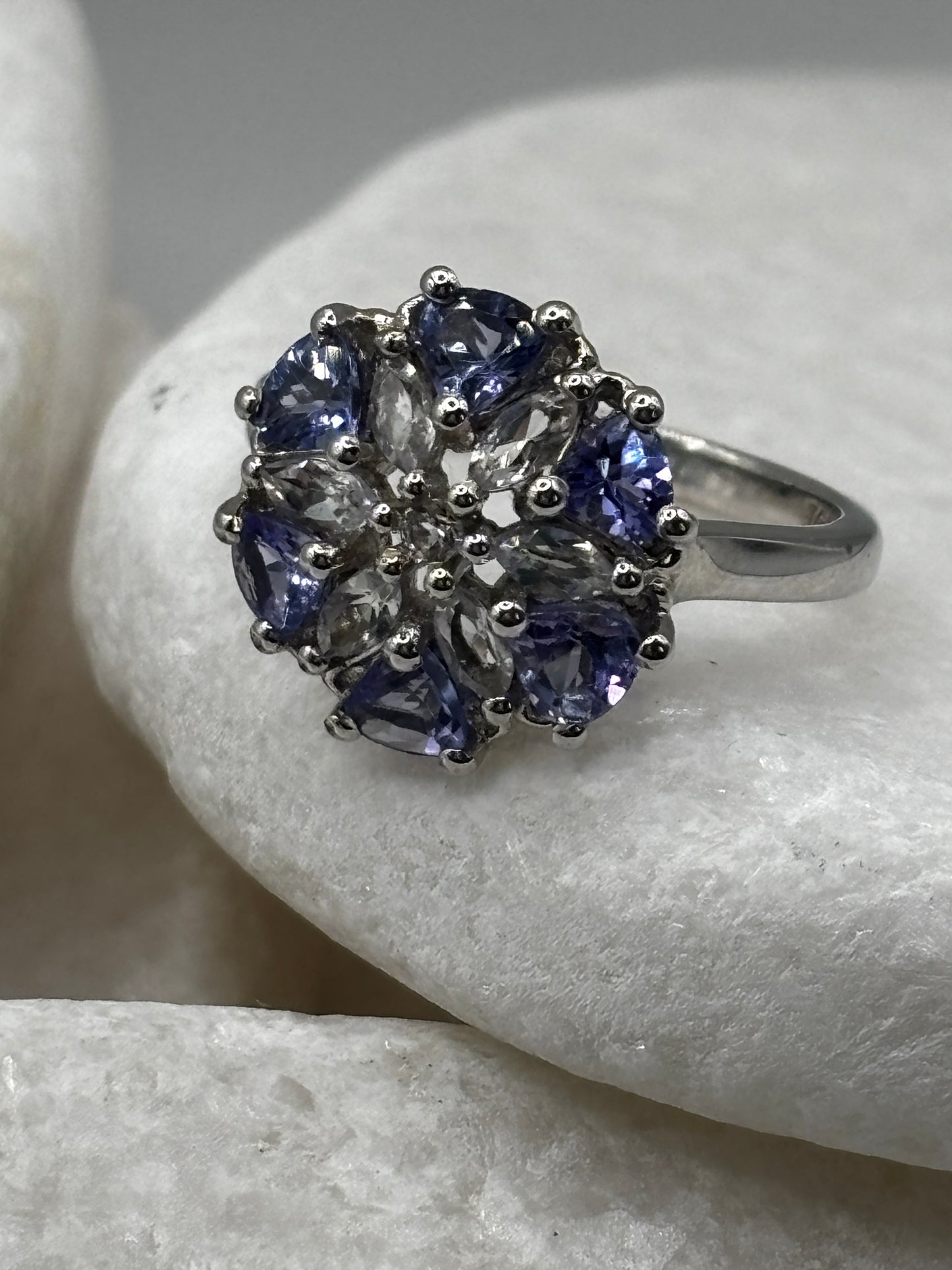 925 Sterling Silver Tanzanite Ring Size O