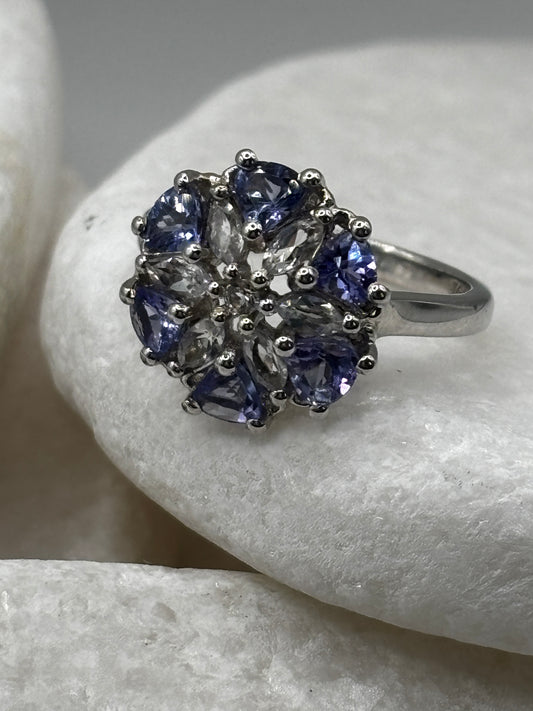 925 Sterling Silver Tanzanite Ring Size O