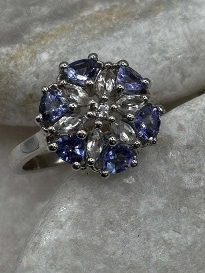 925 Sterling Silver Tanzanite Ring Size O