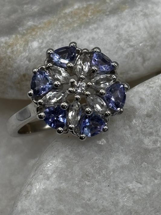925 Sterling Silver Tanzanite Ring Size O
