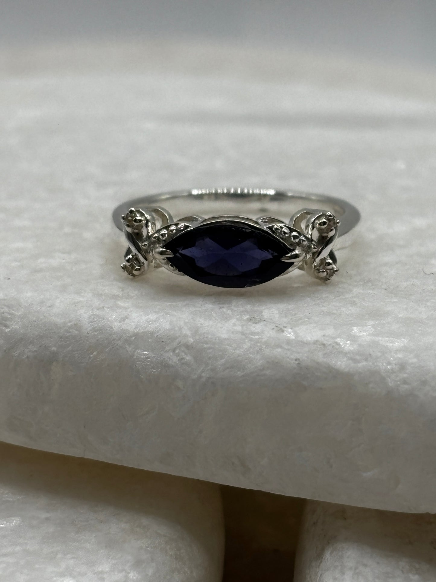925 Sterling Silver Kyanite Marquise Cut Ring - Size M
