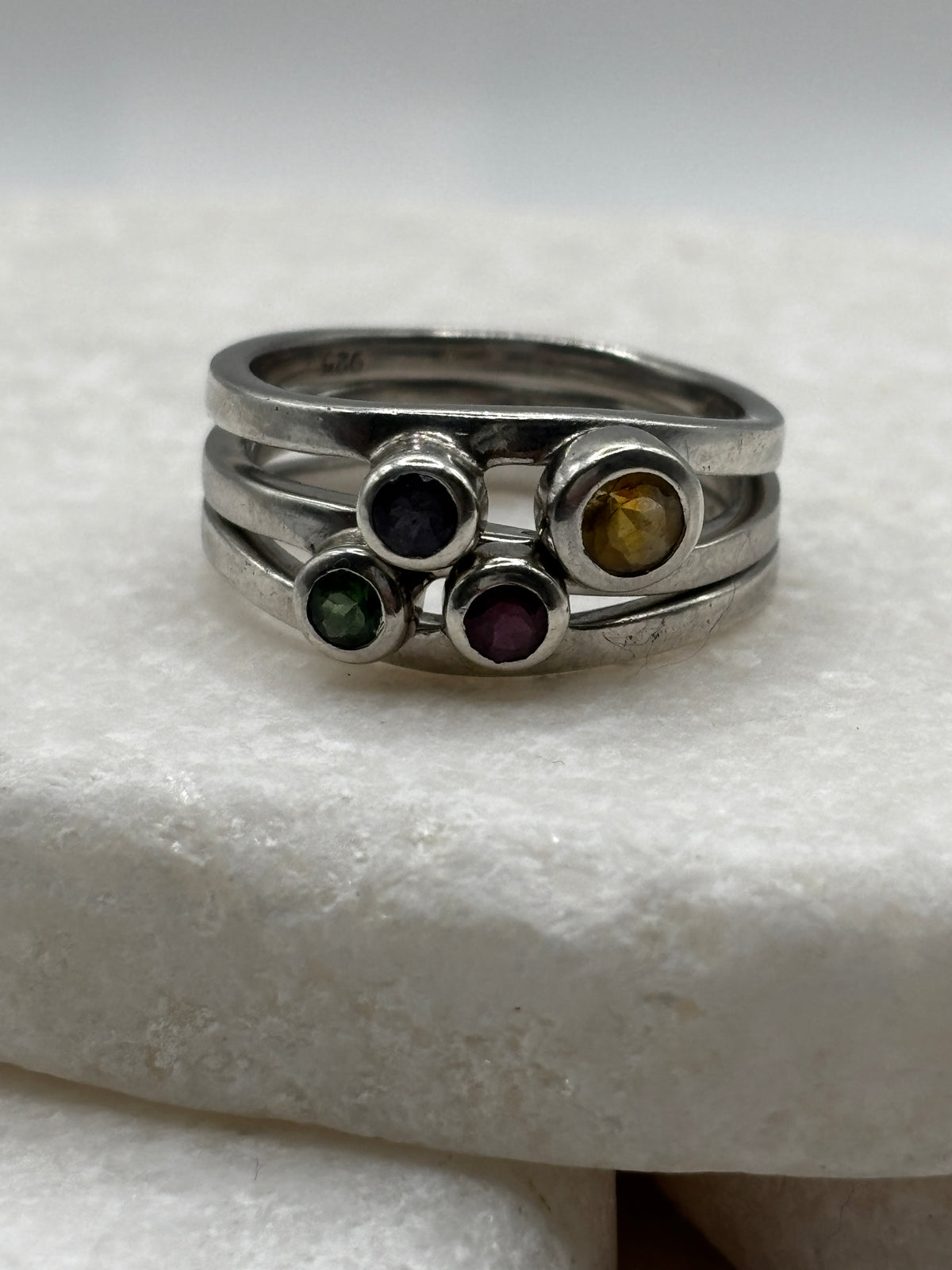 925 Sterling Silver Bubble Stacking Ring – UK Size P