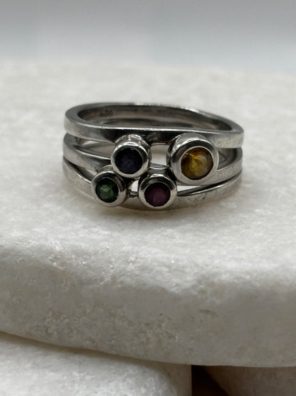 925 Sterling Silver Bubble Stacking Ring – UK Size P