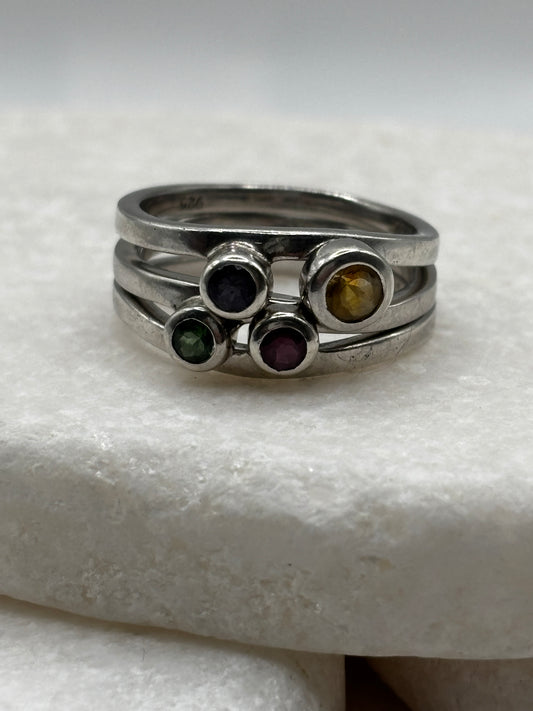 925 Sterling Silver Bubble Stacking Ring – UK Size P