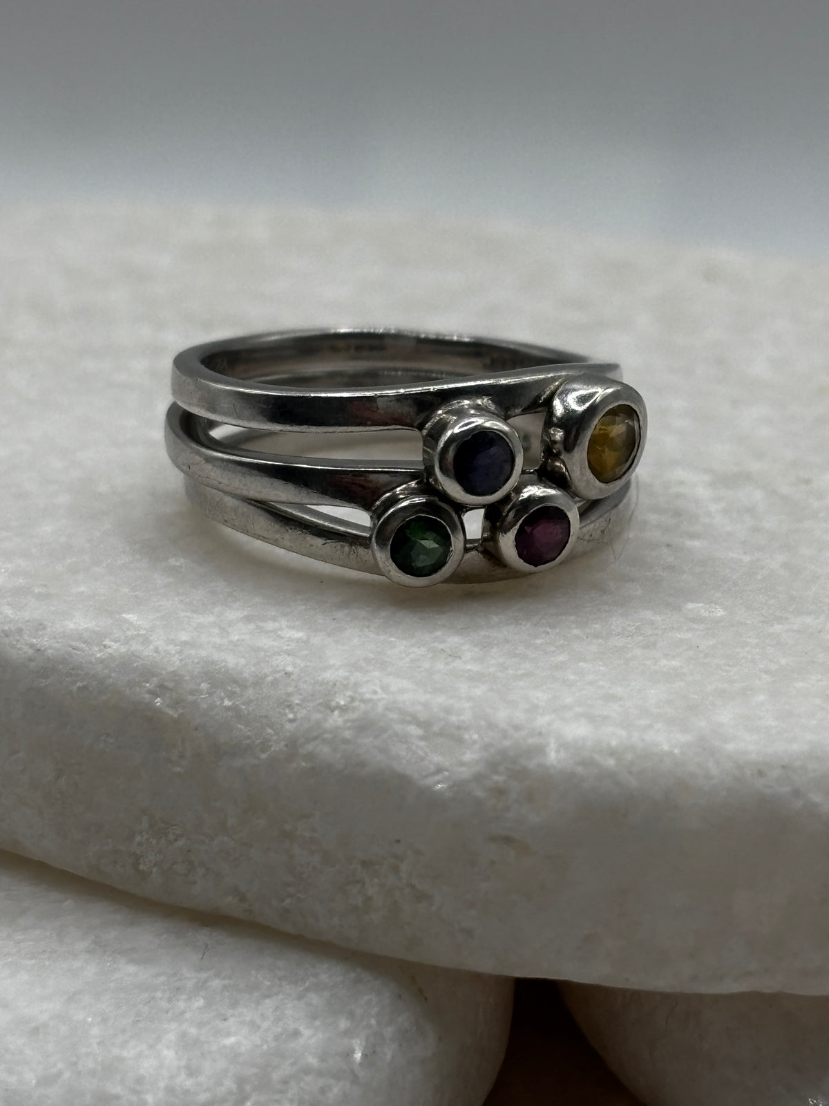925 Sterling Silver Bubble Stacking Ring – UK Size P