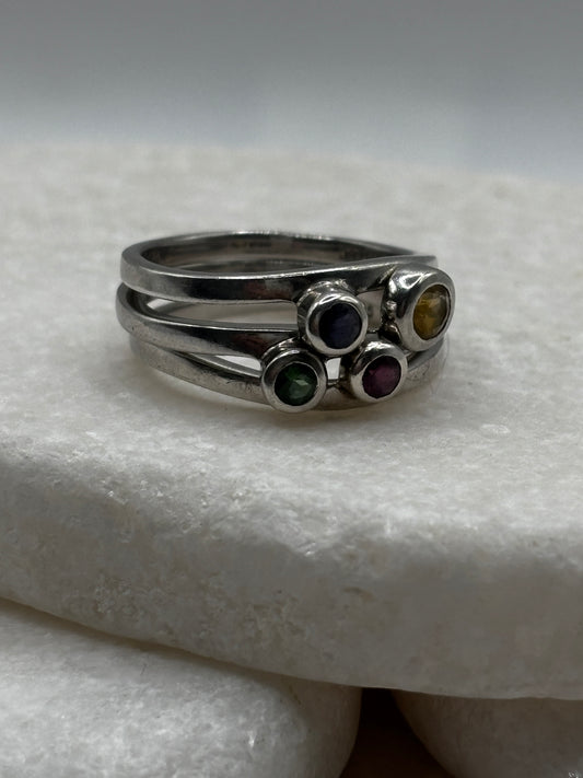 925 Sterling Silver Bubble Stacking Ring – UK Size P