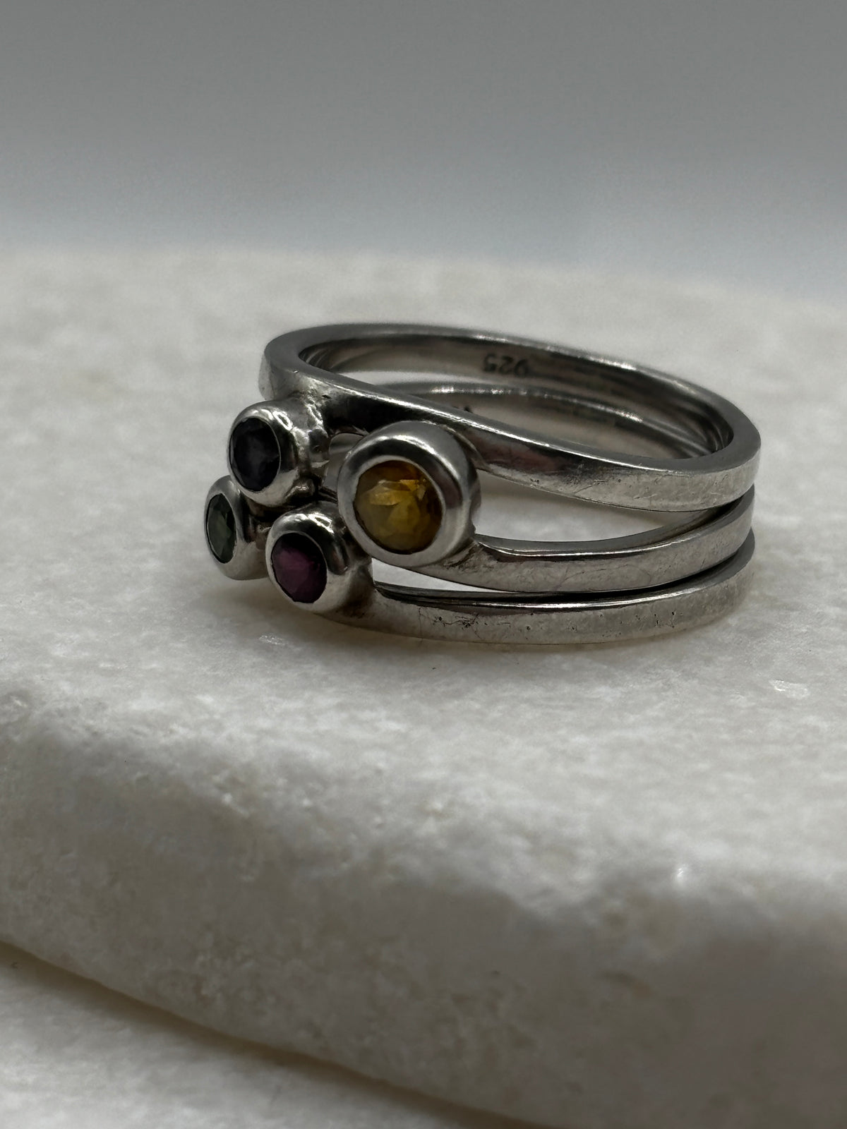 925 Sterling Silver Bubble Stacking Ring – UK Size P