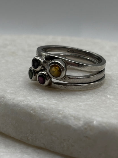 925 Sterling Silver Bubble Stacking Ring – UK Size P