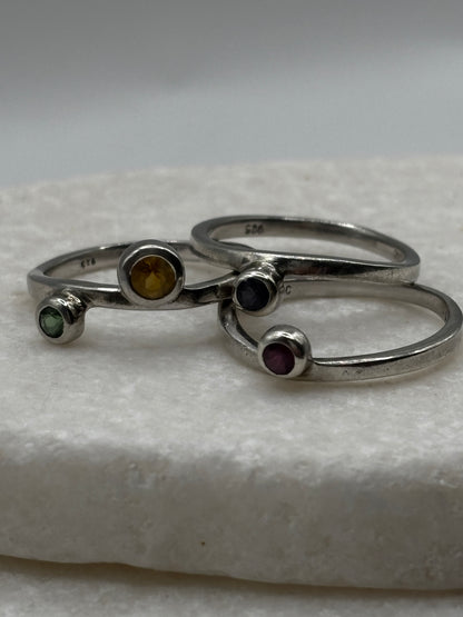 925 Sterling Silver Bubble Stacking Ring – UK Size P