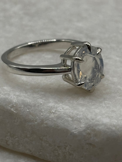 925 Sterling Silver Blue Moon Quartz Solitaire Ring - UK Size N