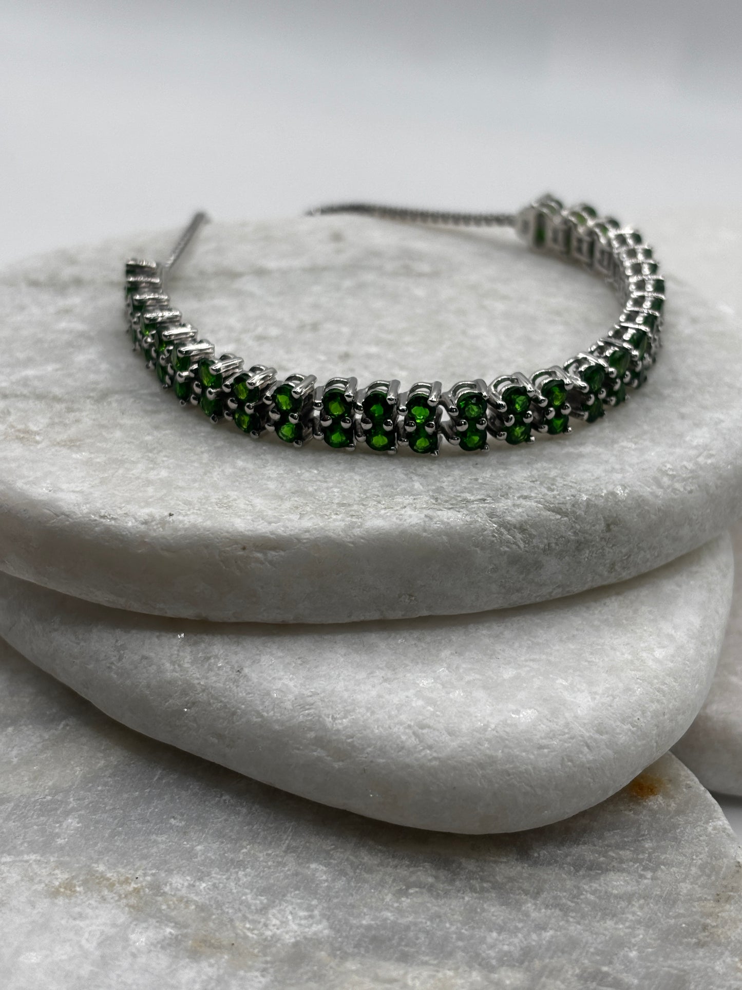 925 Sterling Silver Chrome Diopside Bracelet