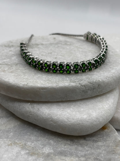 925 Sterling Silver Chrome Diopside Bracelet
