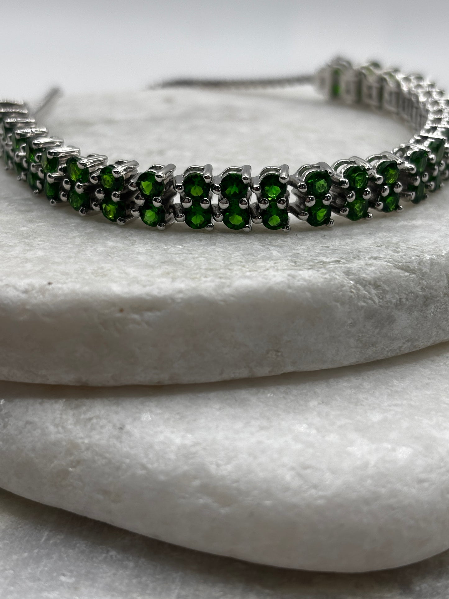 925 Sterling Silver Chrome Diopside Bracelet